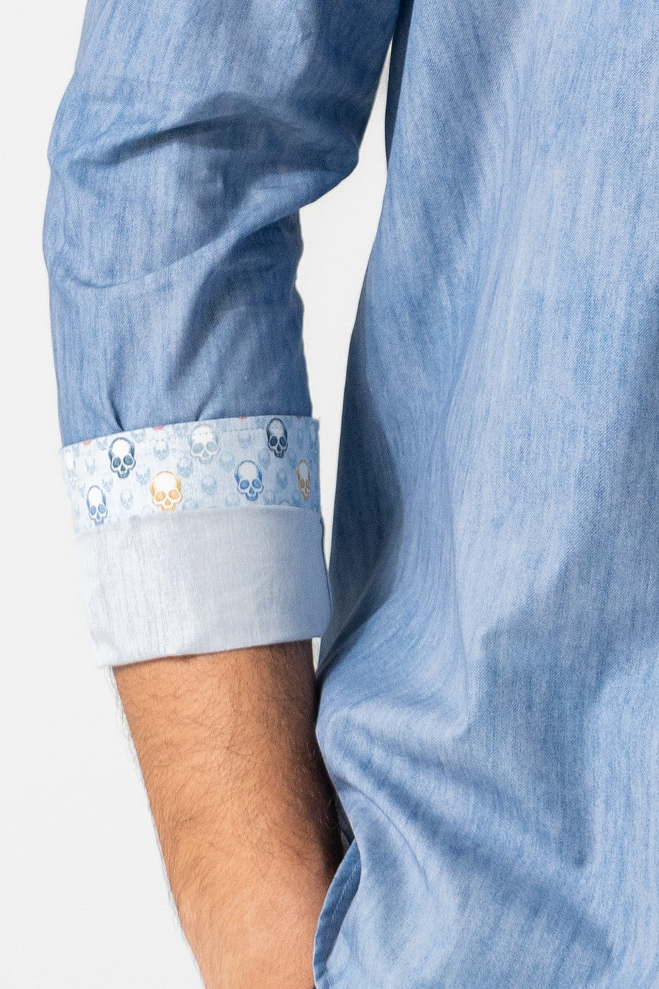 Camisa hombre efecto vaquero azul