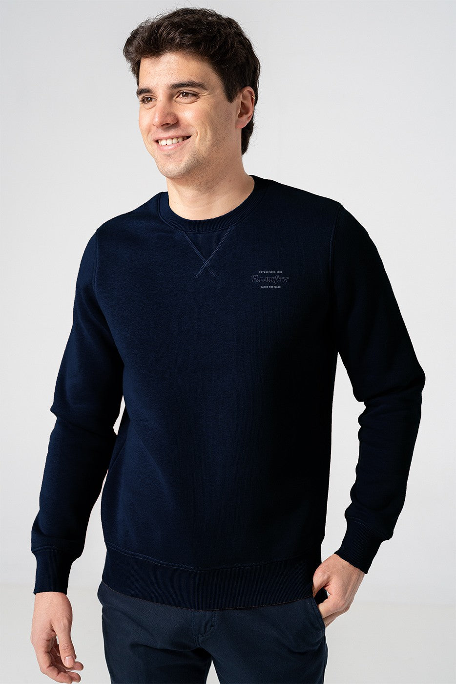 Sudadera hombre cuello redondo marino