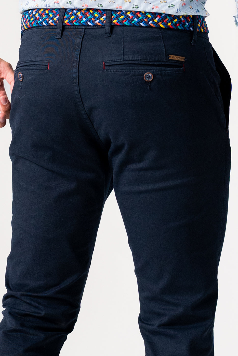 Marineblaue Chino-Hose, Slim Fit