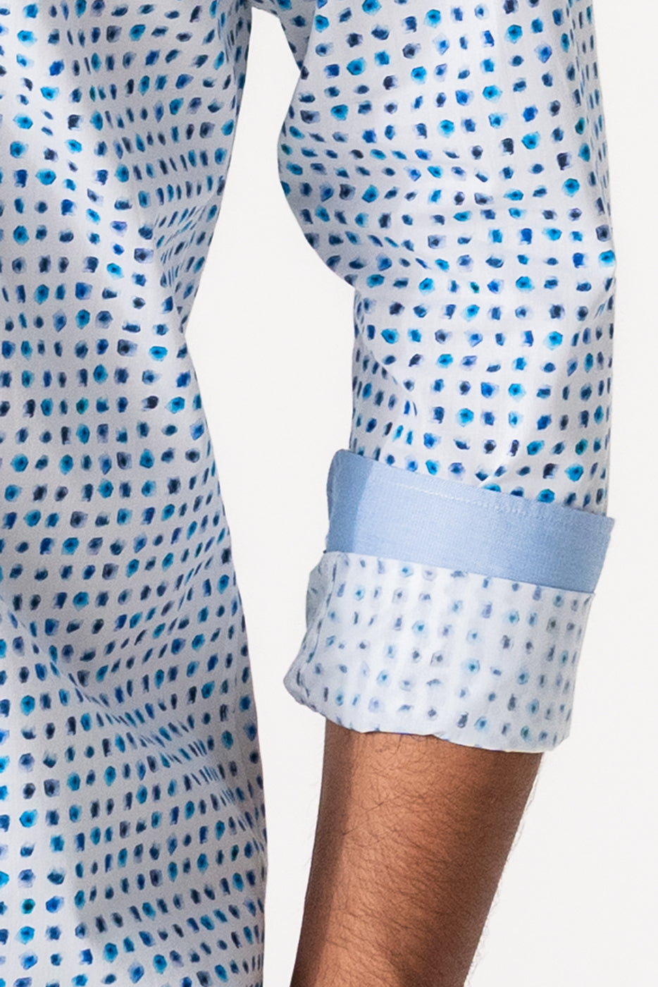 Camisa estampado puntos azules hombre