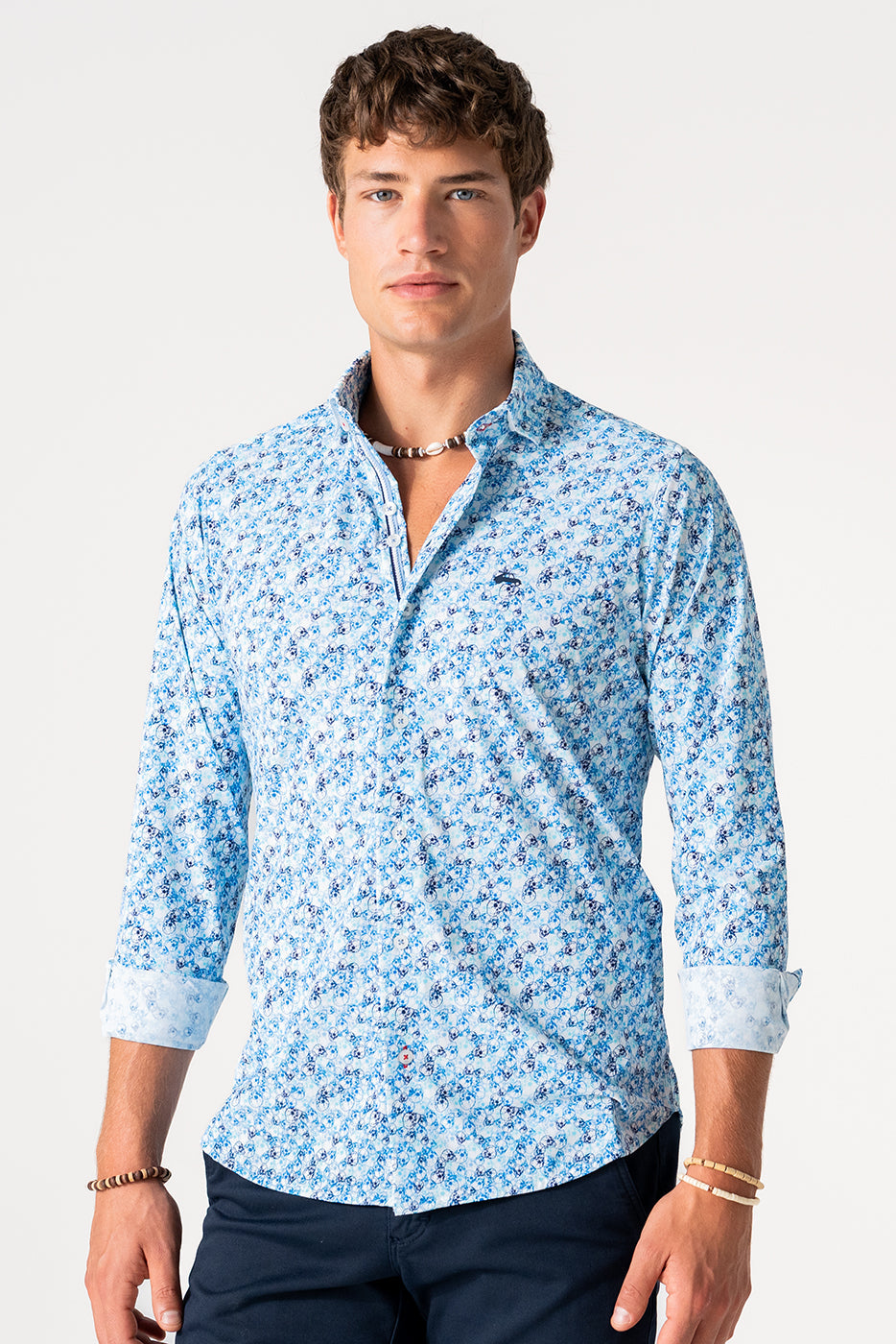 Camisa estampado calavera tejido técnico hombre