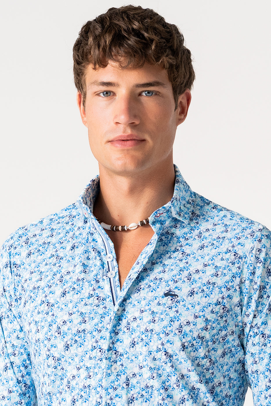 Camisa estampado calavera tejido técnico hombre