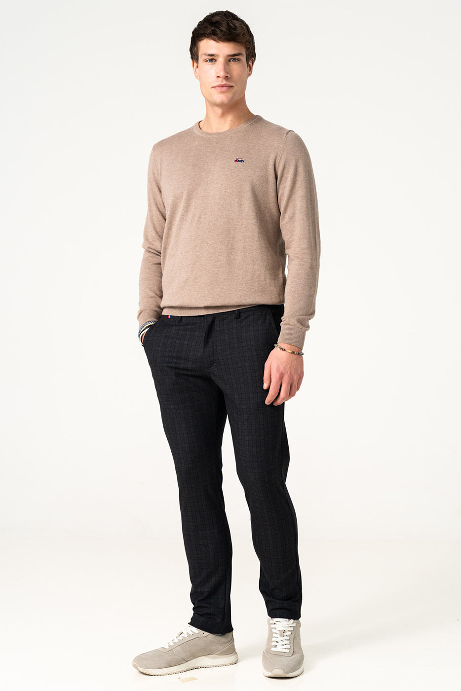 Pantalón cuadros gris marengo hombre