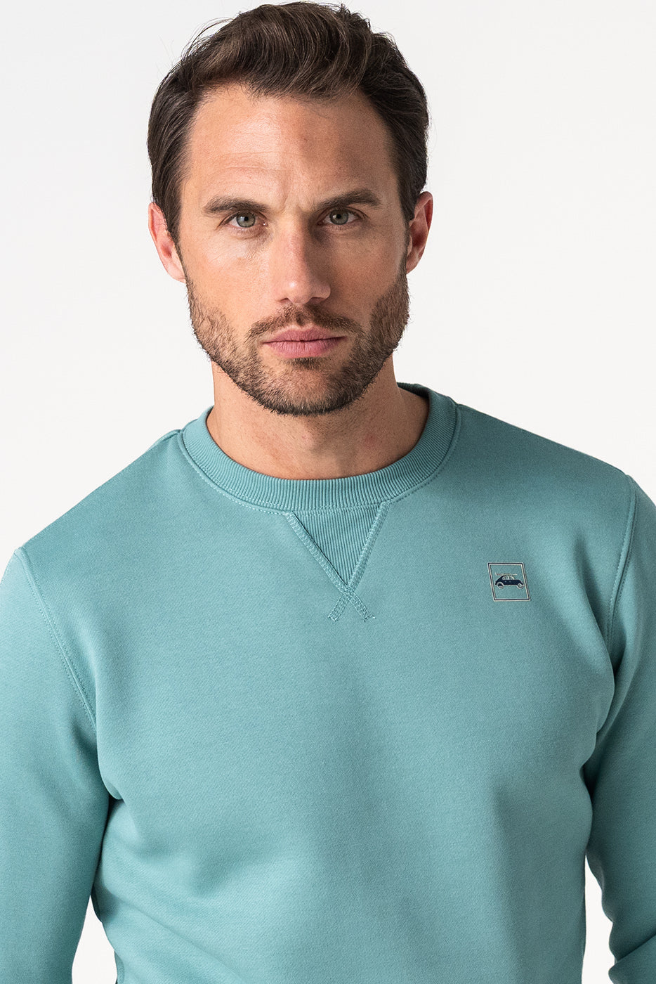 Sudadera hombre cuello redondo verde