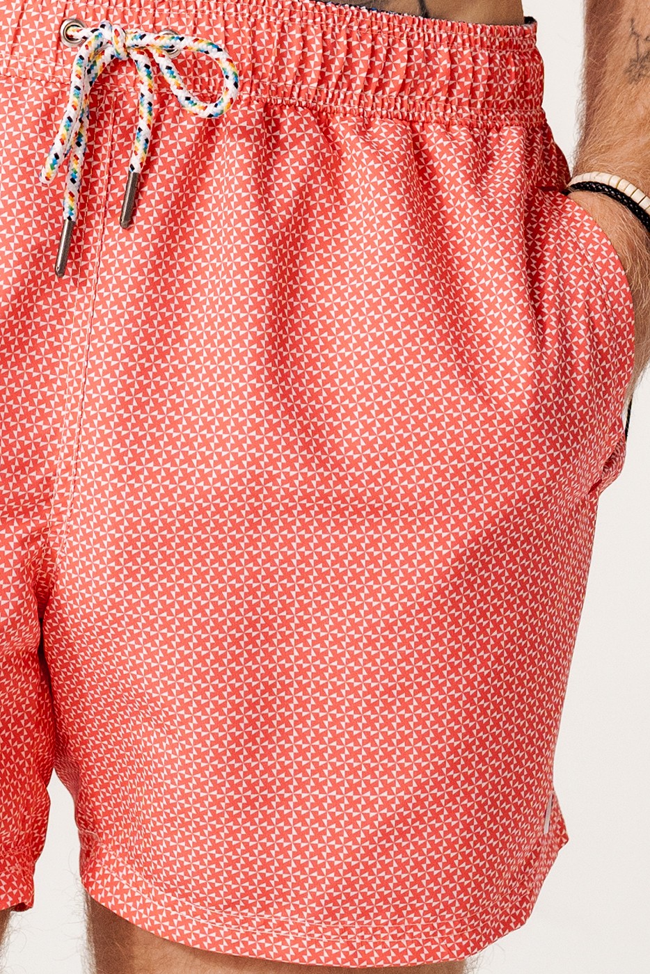 Bañador molinillos color coral