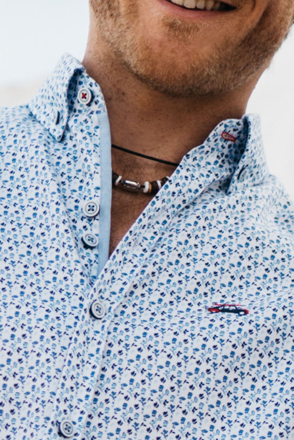 Camisa regular fit estampado liberty azul