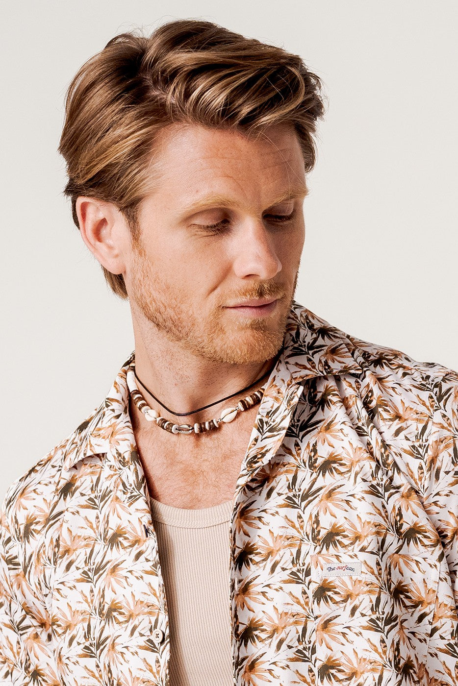 Camisa bowling hojas marrones