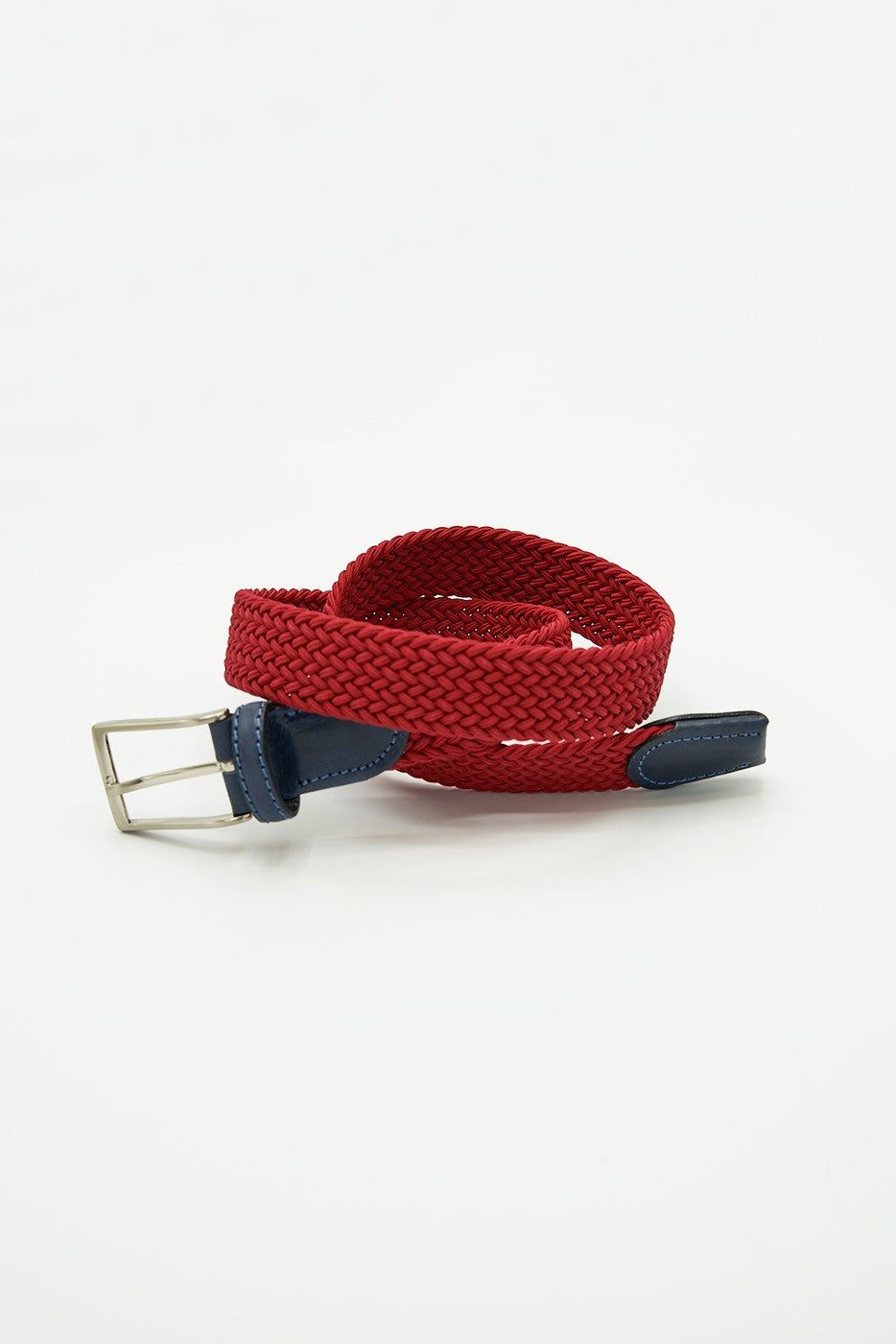 Cinturón trenzado elástico rojo