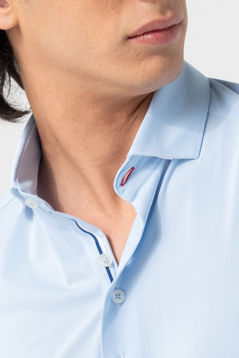 Camisa hombre lisa celete