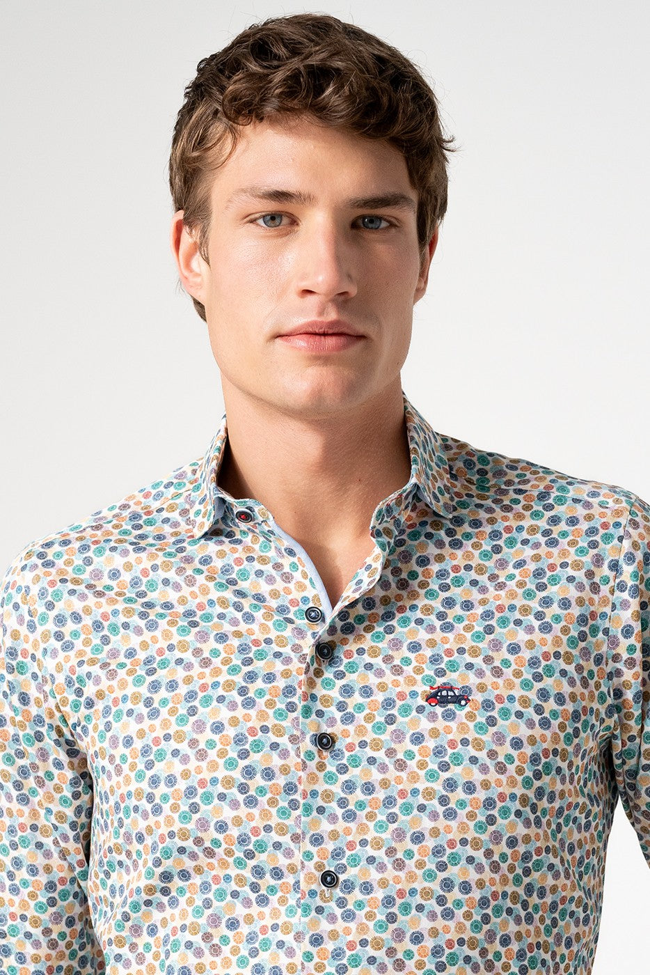 Camisa hombre multicolor estampada