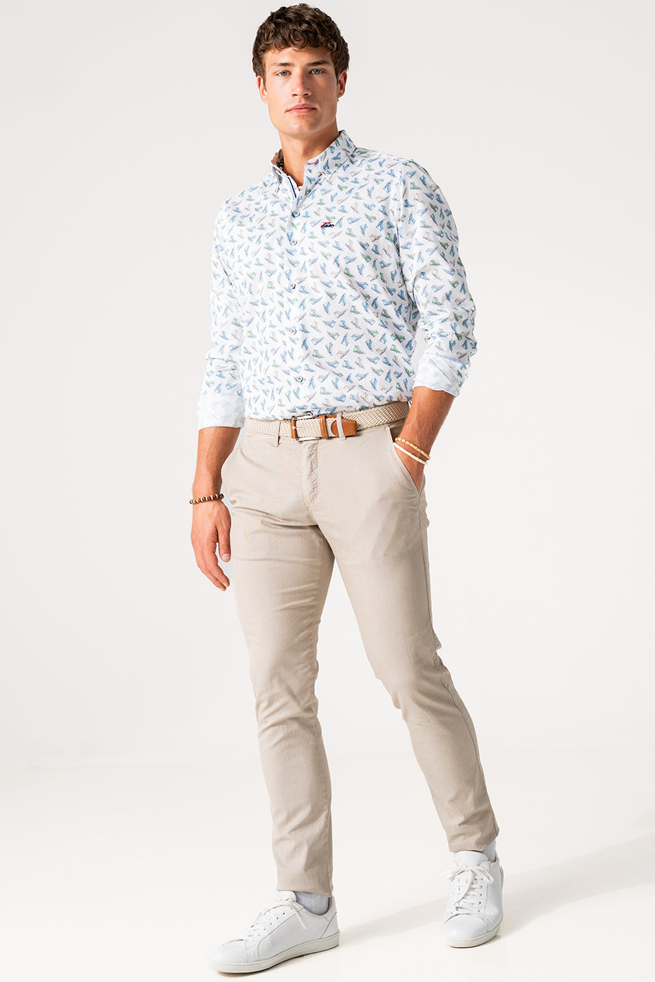 Pantalón chino hombre slim fit beige