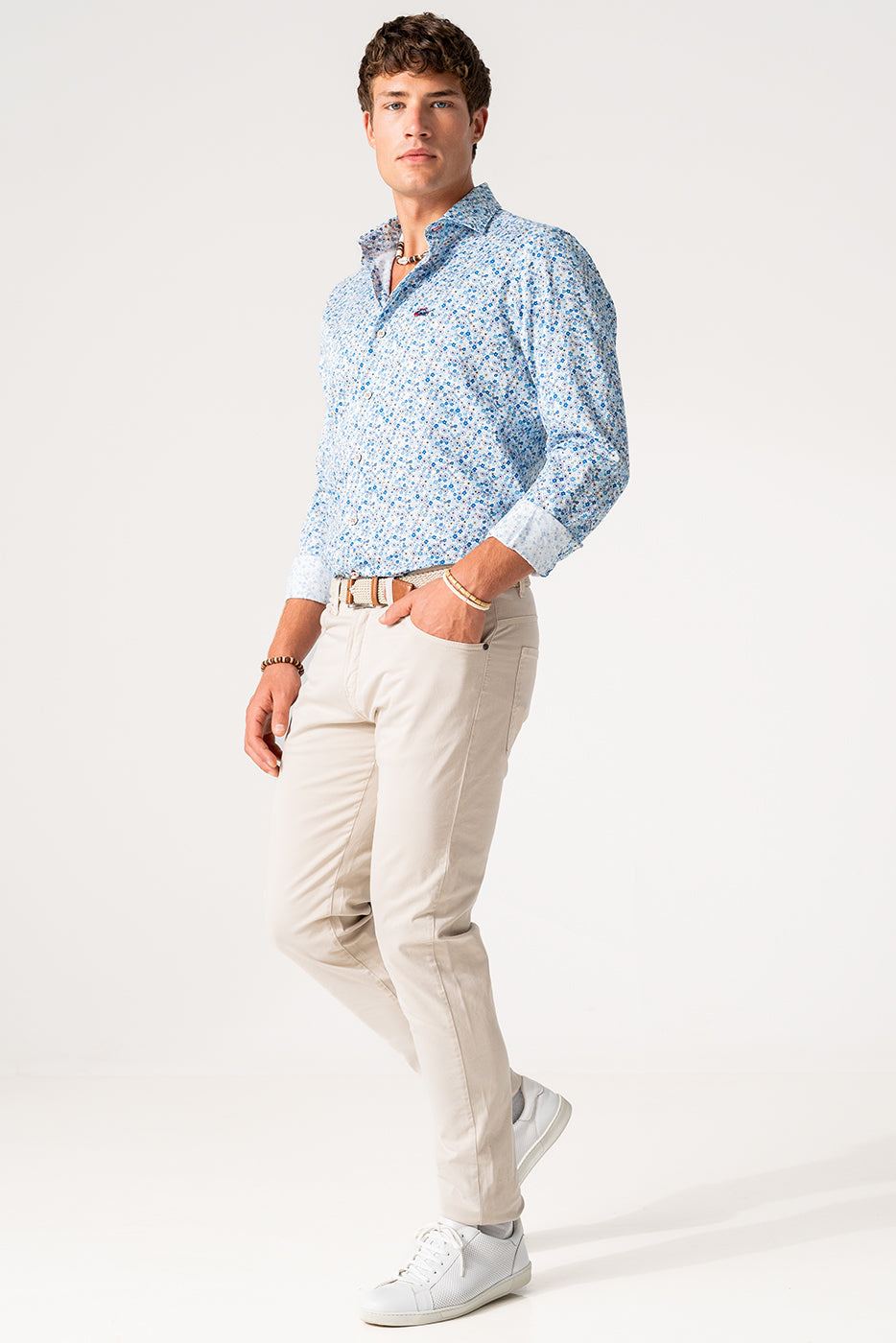 Pantalón beige hombre 5 bolsillos