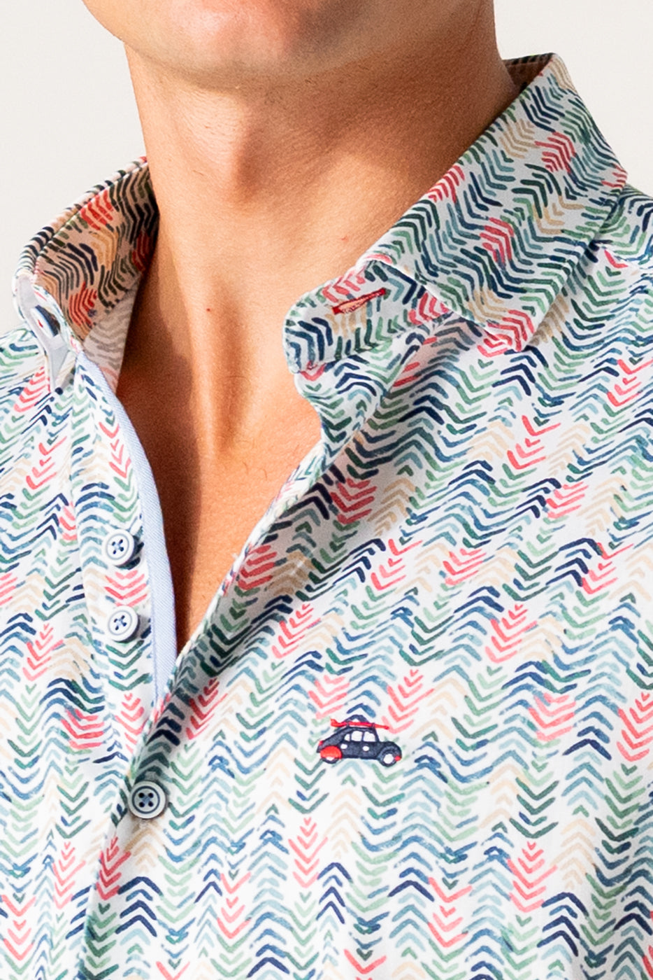 Camisa estampado geométrico hombre multicolor