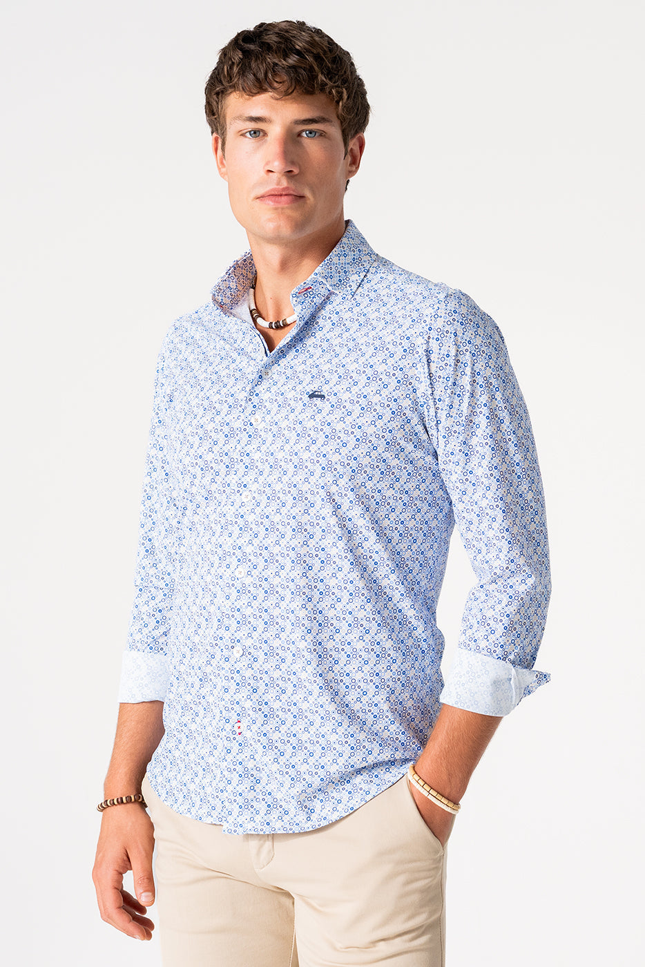 Camisa tejido ultralijero estampado geométrico