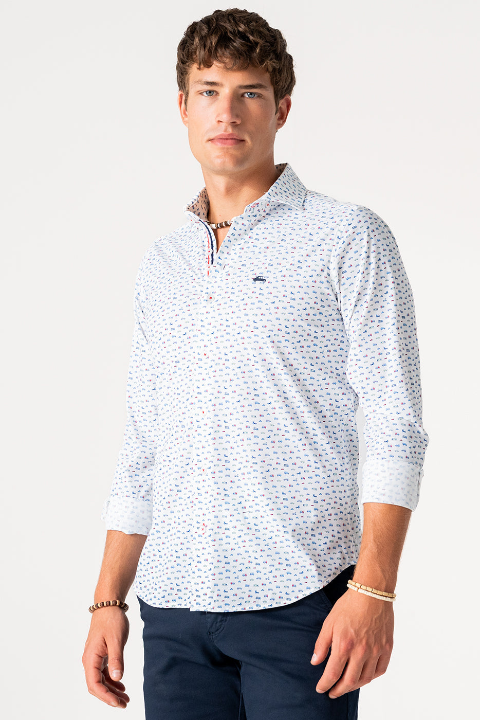 Camisa tejido técnico estampado vehículos