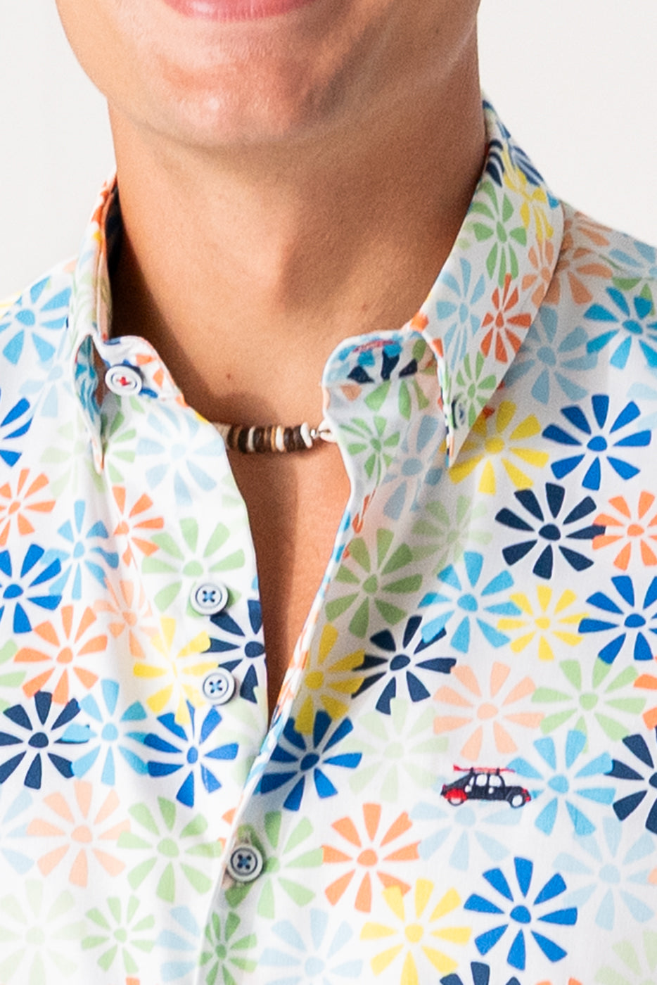 Camisa manga corta hombre estampado multicolor