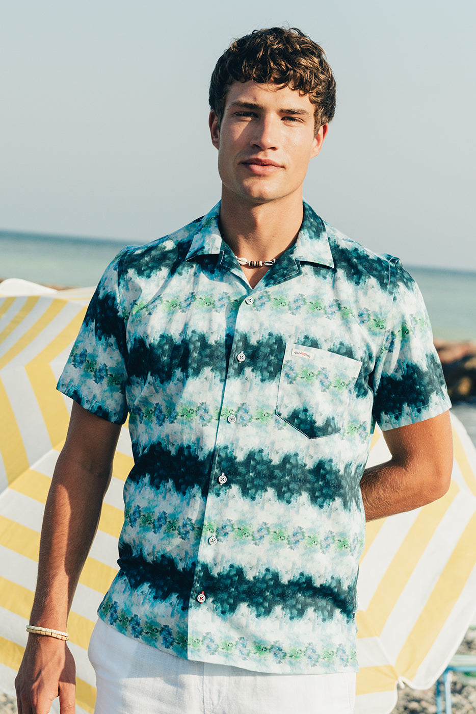 Camisa bowling hombre estampado abstracto 