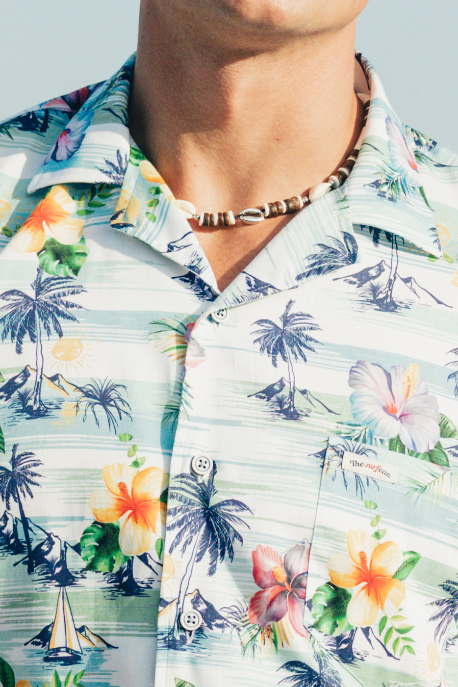 Camisa hombre bowling estampado tropical