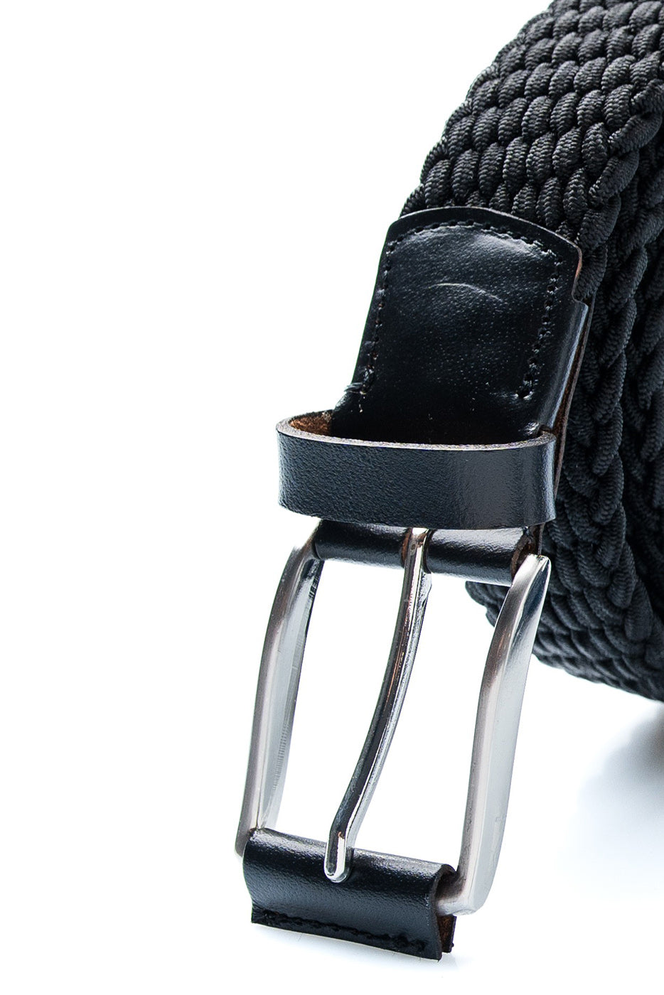 Cinturón trenzado elástico negro