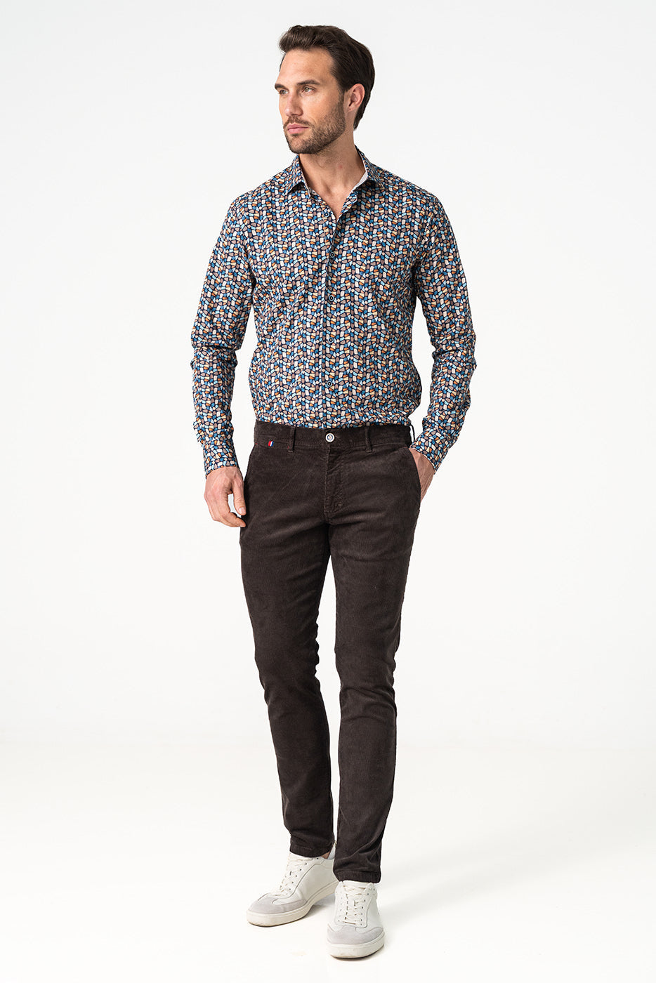 Pantalón pana hombre granate